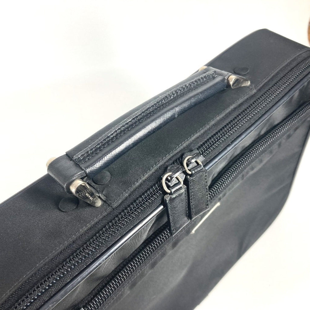 Prada Black Leather Nylon Handbag Shoulder Bag