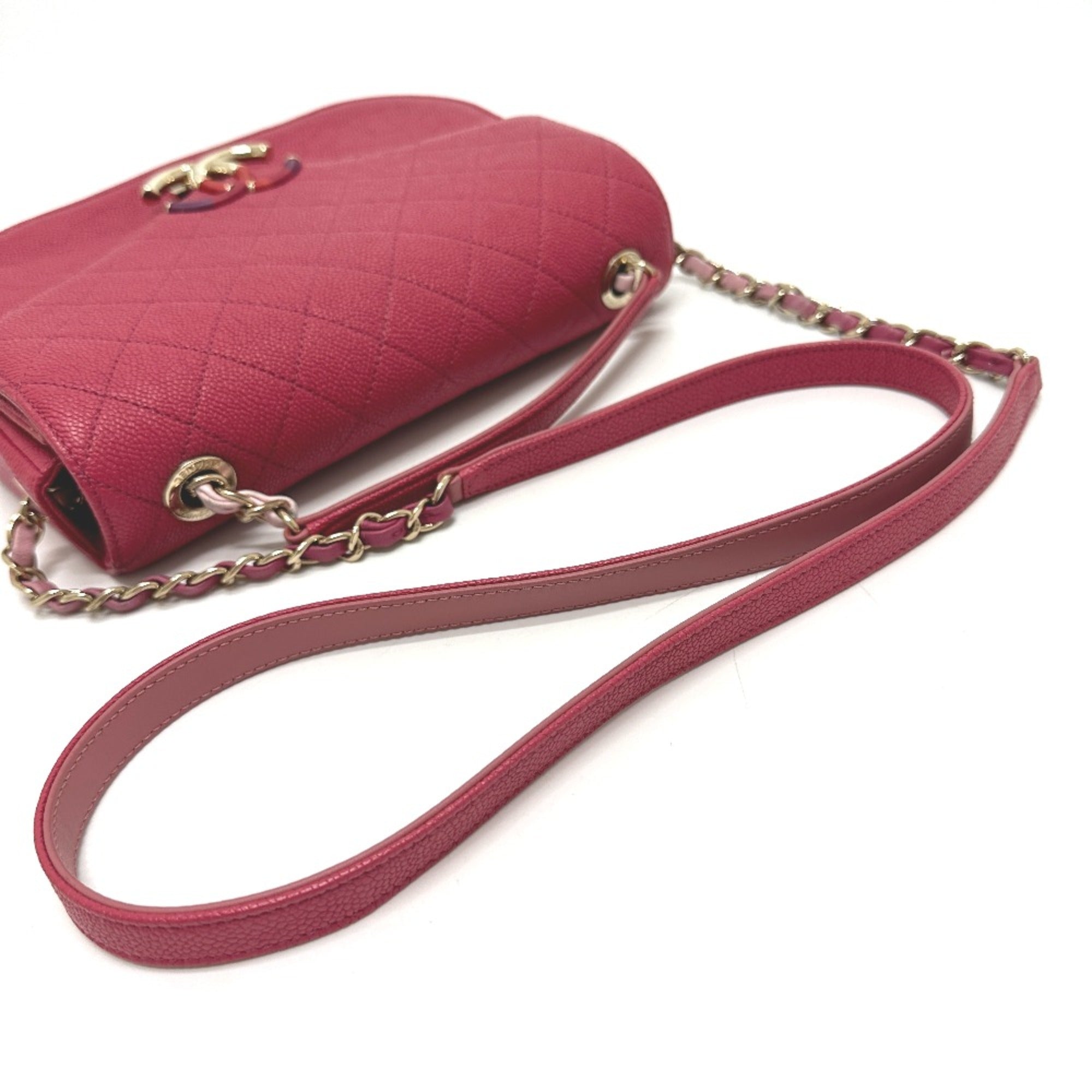 Chanel Pink Leather Shoulder Bag