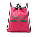 Gucci Black Pink Leather Backpack Beach Bag (Pre-Owned)