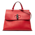 Gucci Red Color Leather Handbag Shoulder Bag (Pre-Owned)