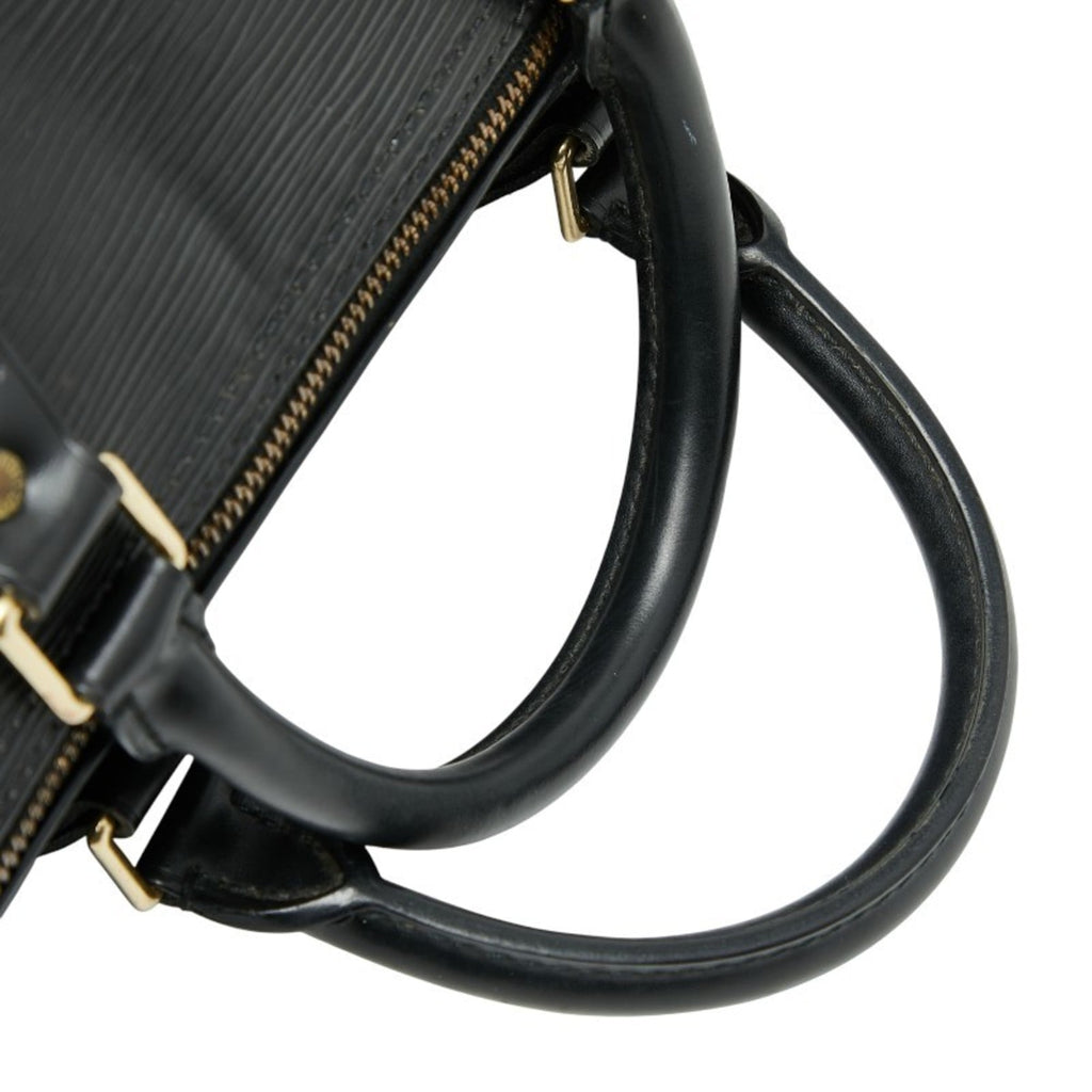 Louis Vuitton Black Noir Leather Boston Bag Handbag