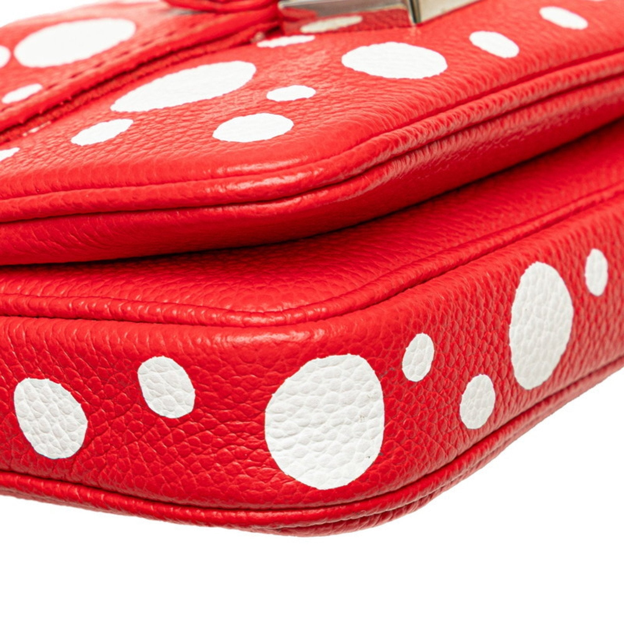 Louis Vuitton Yayoi Kusama Red Color White Leather Handbag Shoulder Bag
