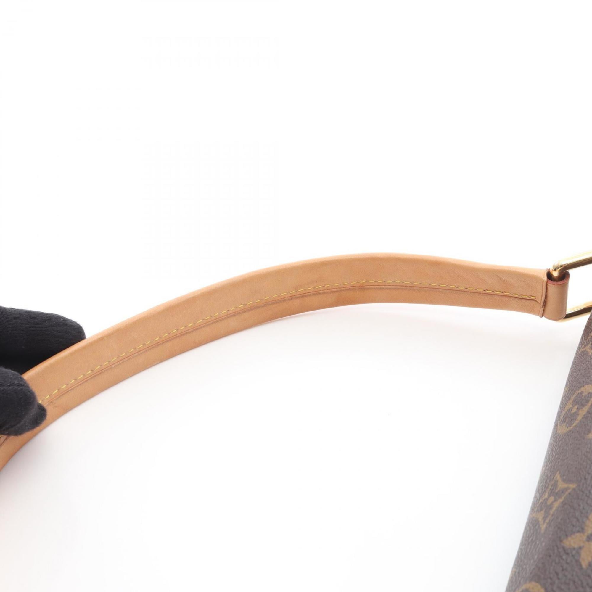 Louis Vuitton Brown Coated Canvas Leather Shoulder Bag