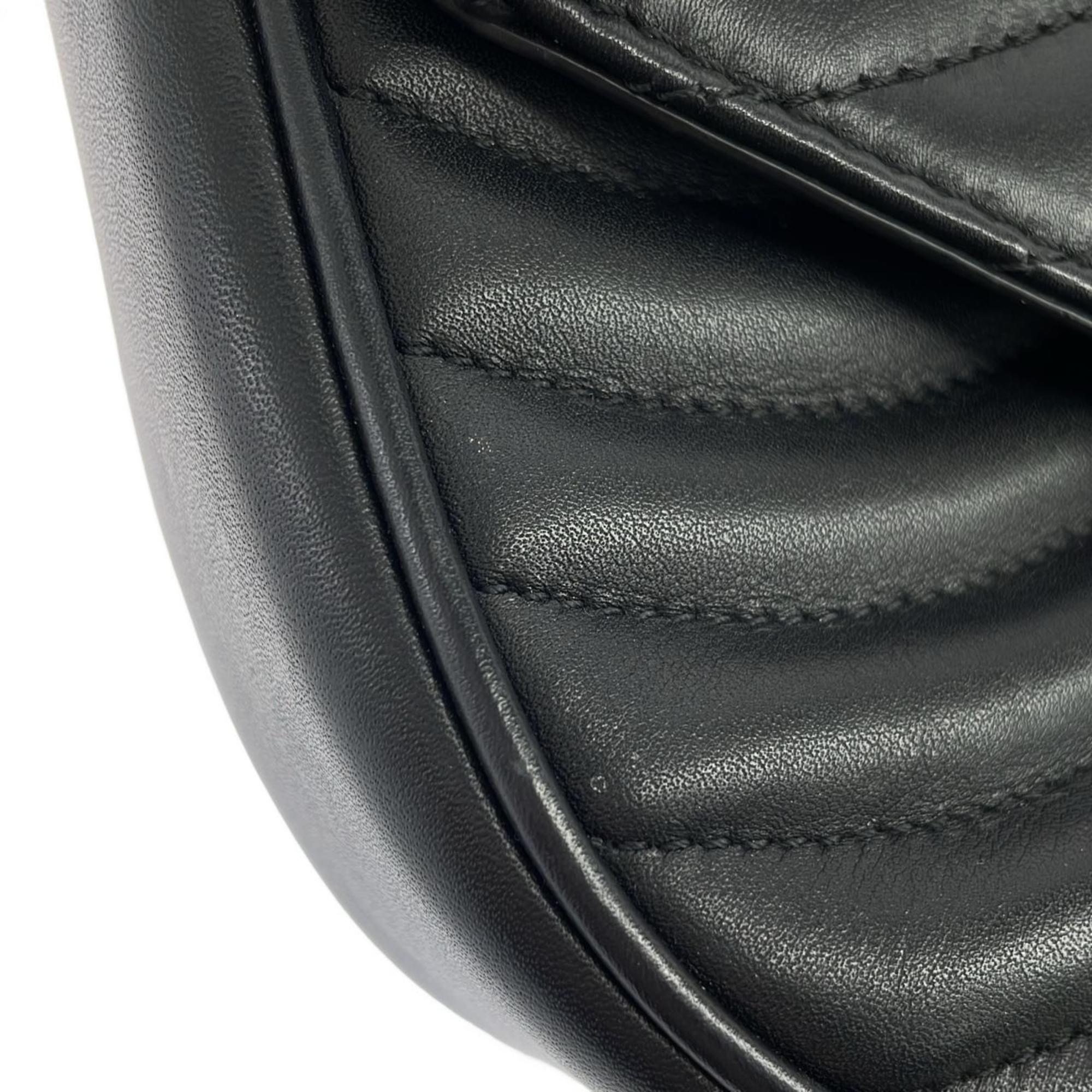 Louis Vuitton Black Leather Shoulder Bag