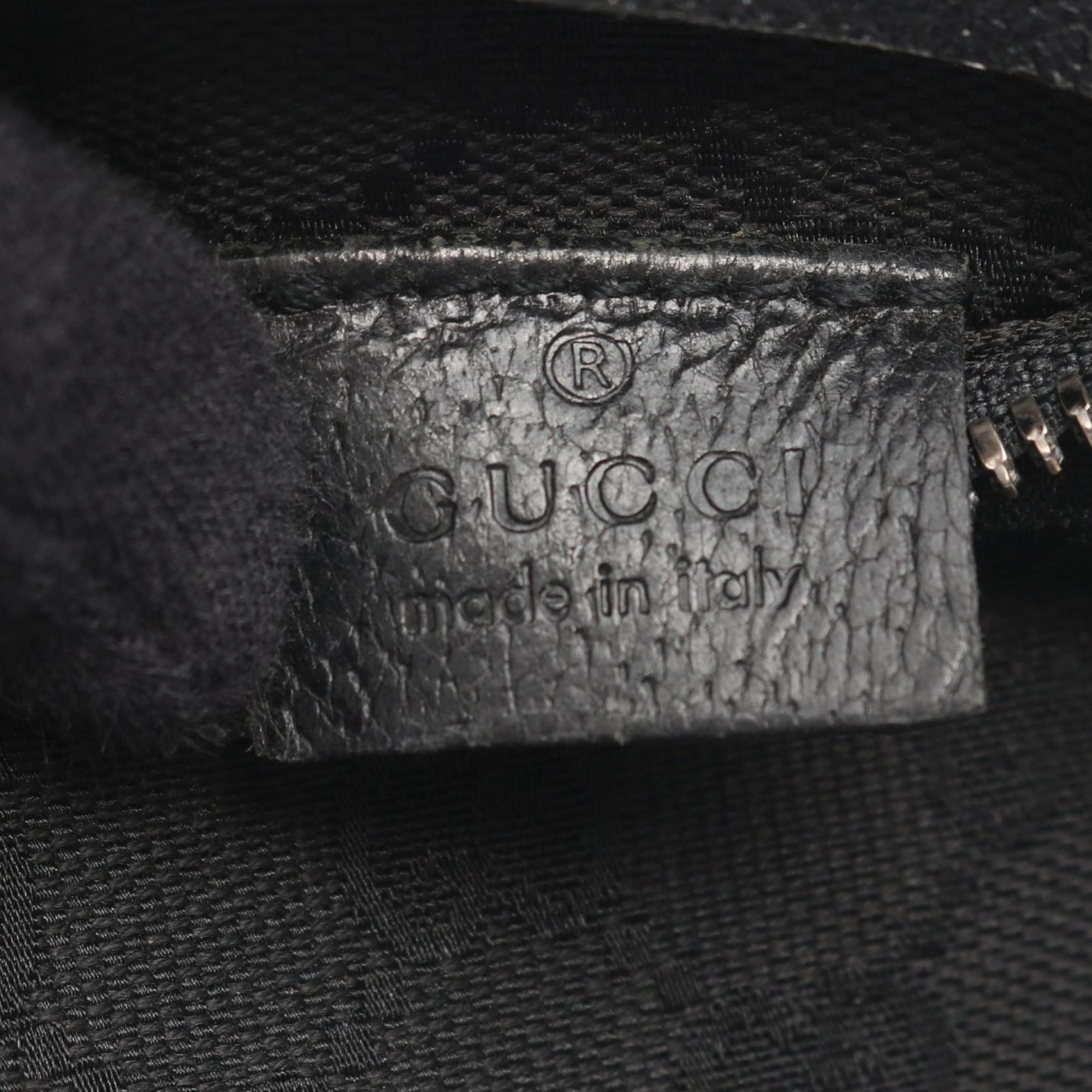 Gucci Black Gg Canvas Leather Fanny Pack Sling Bag (Pre-Owned)
