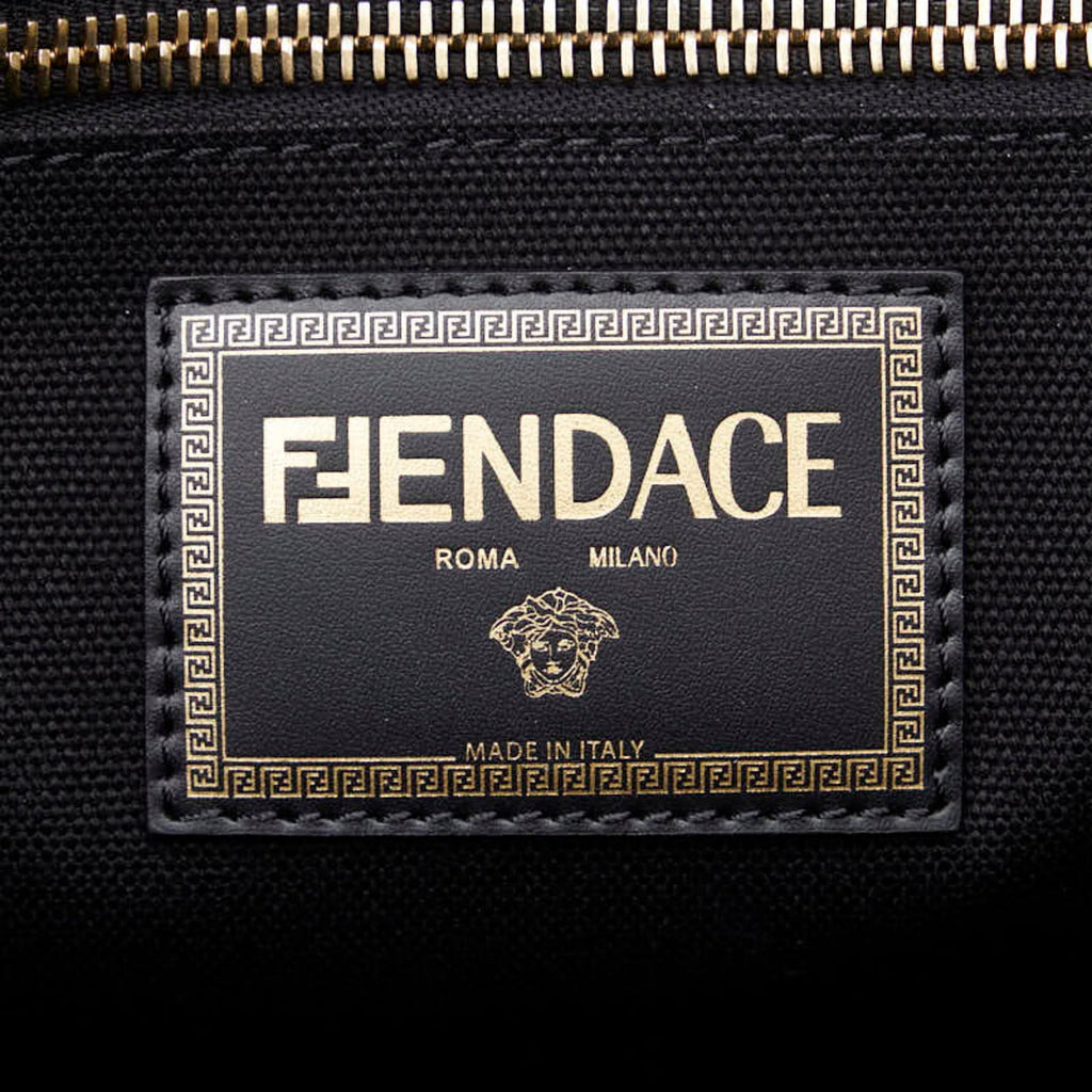 Fendi Black Yellow Canvas Shoulder Bag Tote Bag