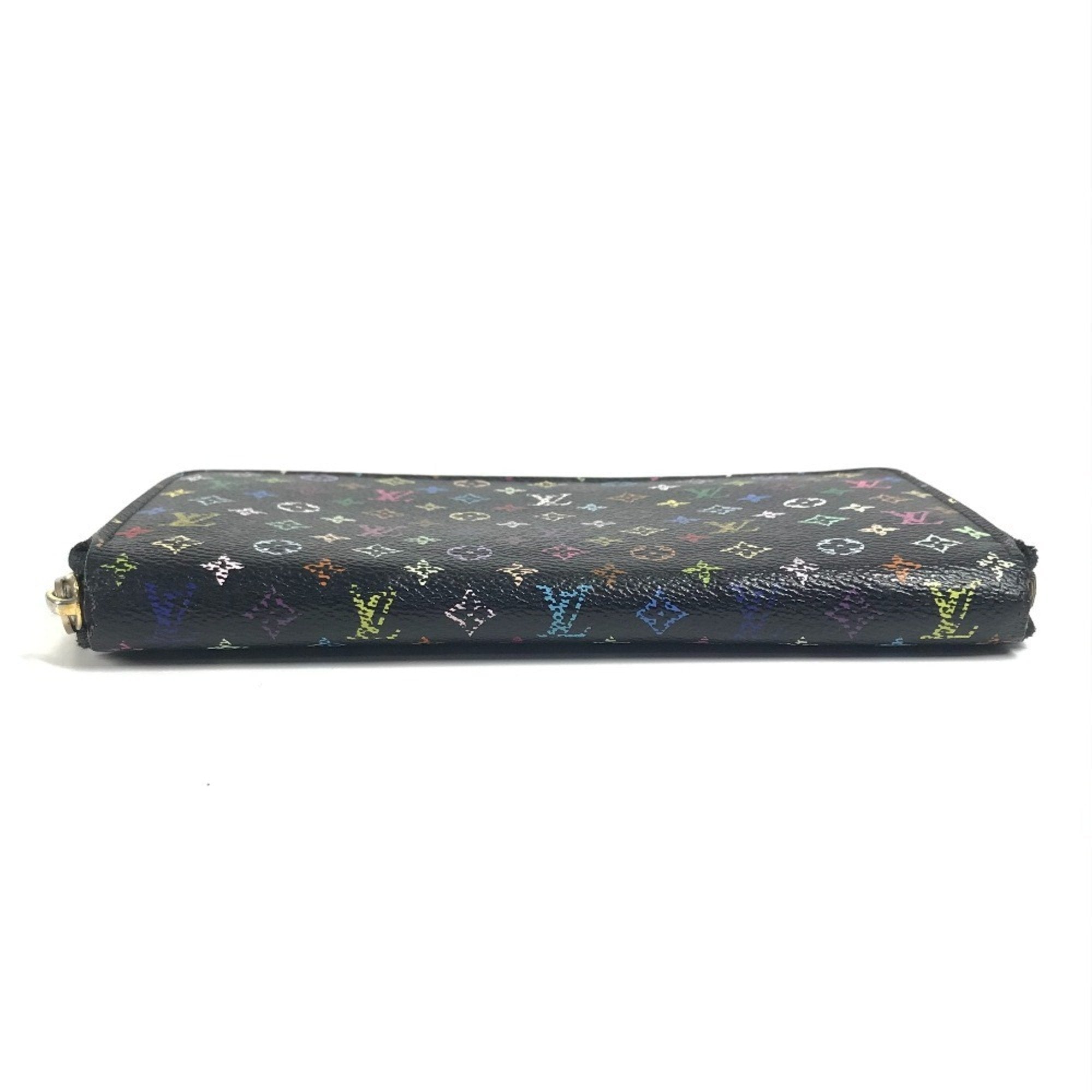 Louis Vuitton Black Multi-Color Noir Monogram Multicolore Canvas Long Wallet