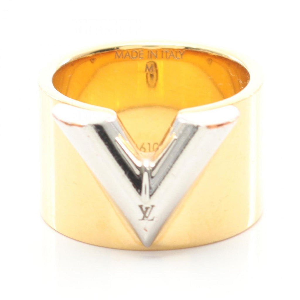 Louis Vuitton Gold Silver Gold Plating Stainless Steel Band Ring