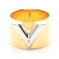 Louis Vuitton Gold Silver Gold Plating Stainless Steel Band Ring