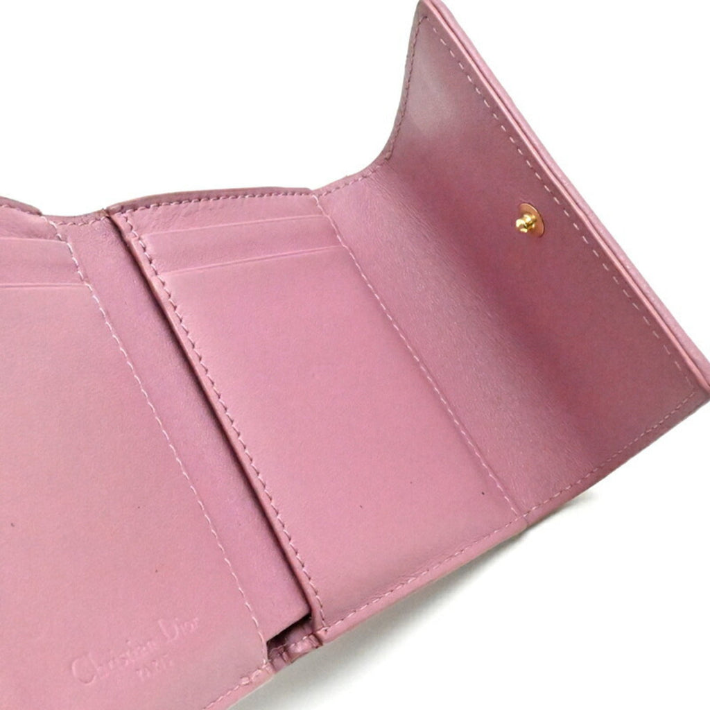 Christian Dior Pink Leather Wallet (Tri-Fold) (Pre-Owned)
