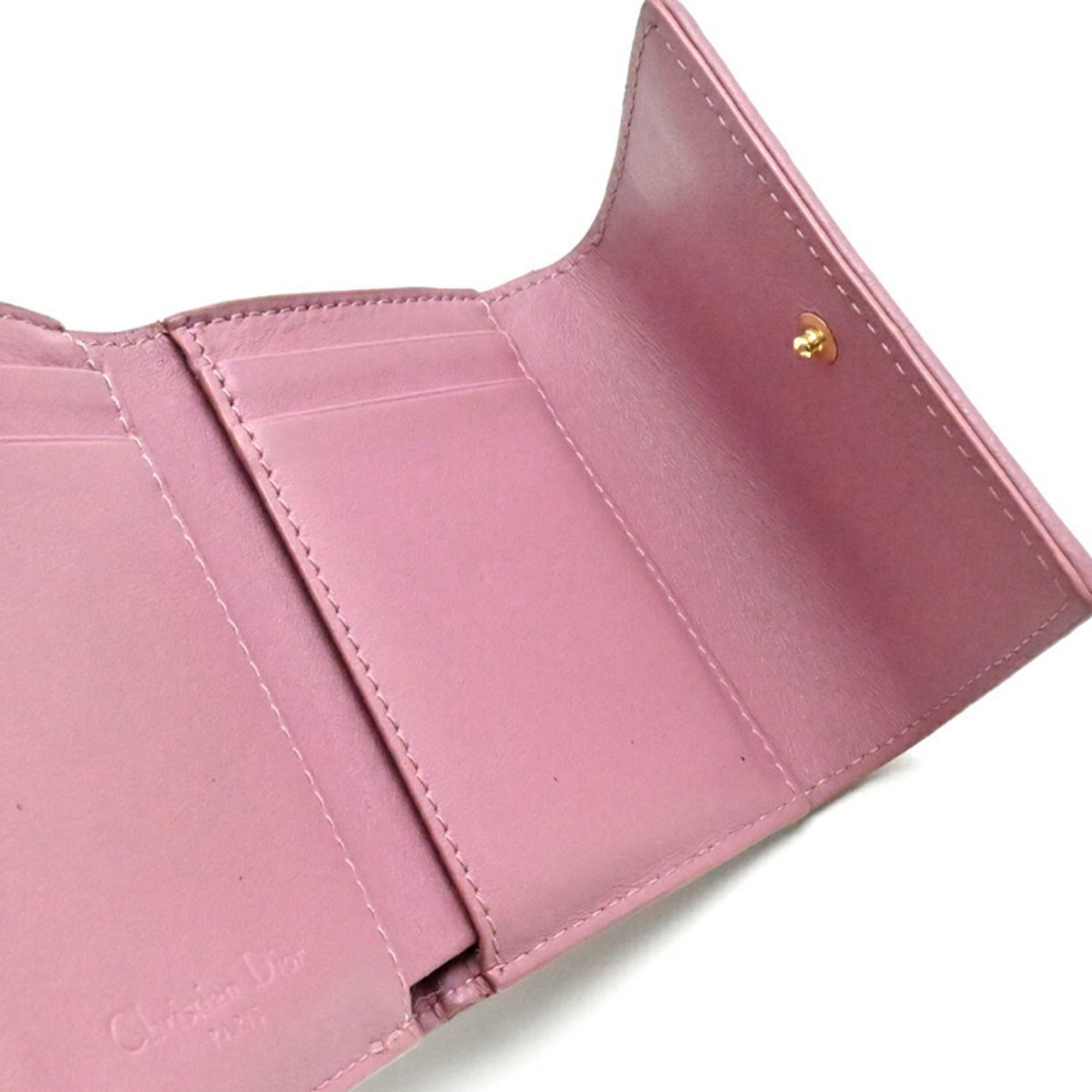 Christian Dior Pink Leather Wallet (Tri-Fold) (Pre-Owned)