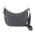 Gucci Black Leather Canvas Handbag Shoulder Bag Tote Bag (Pre-Owned)