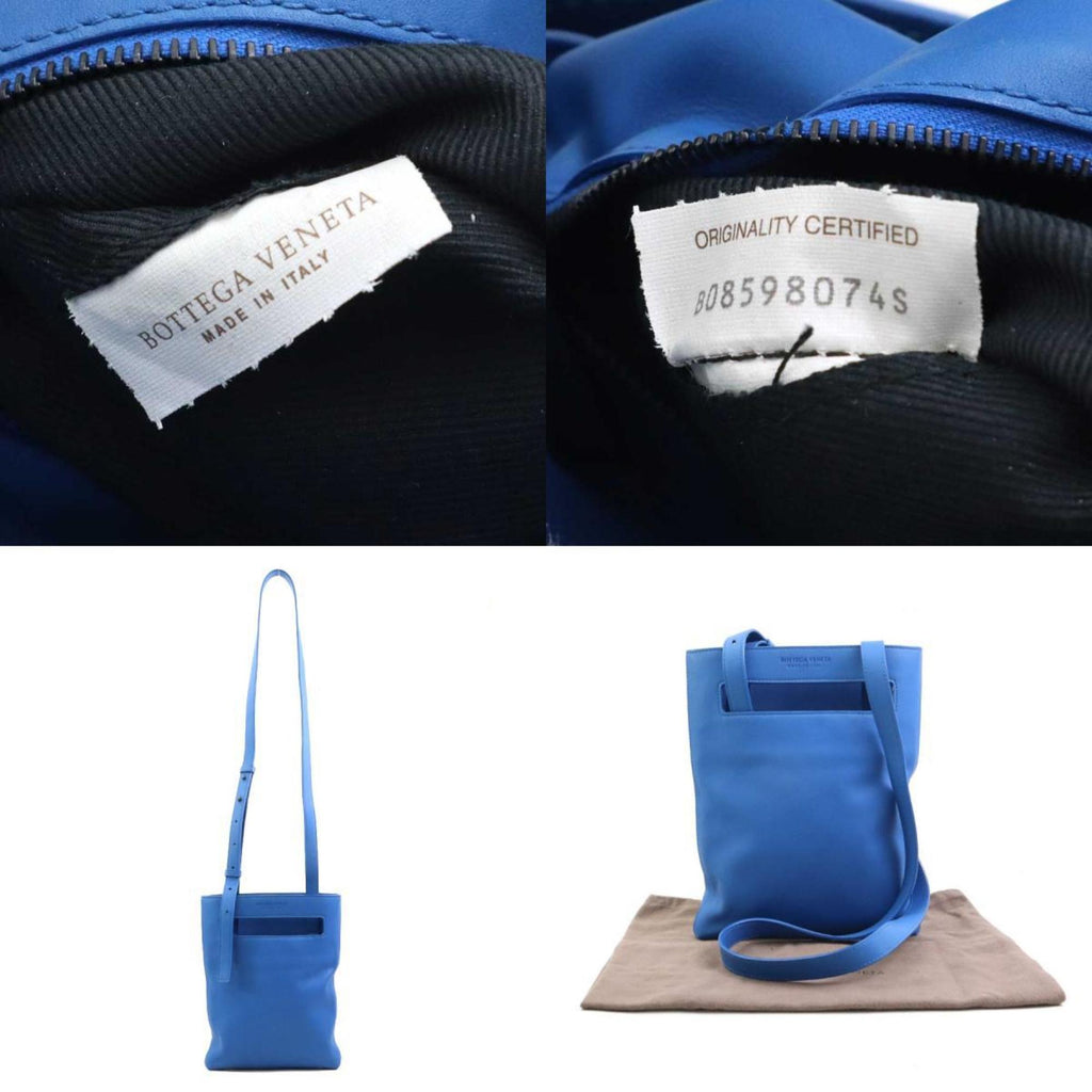 Bottega Veneta Blue Leather Shoulder Bag