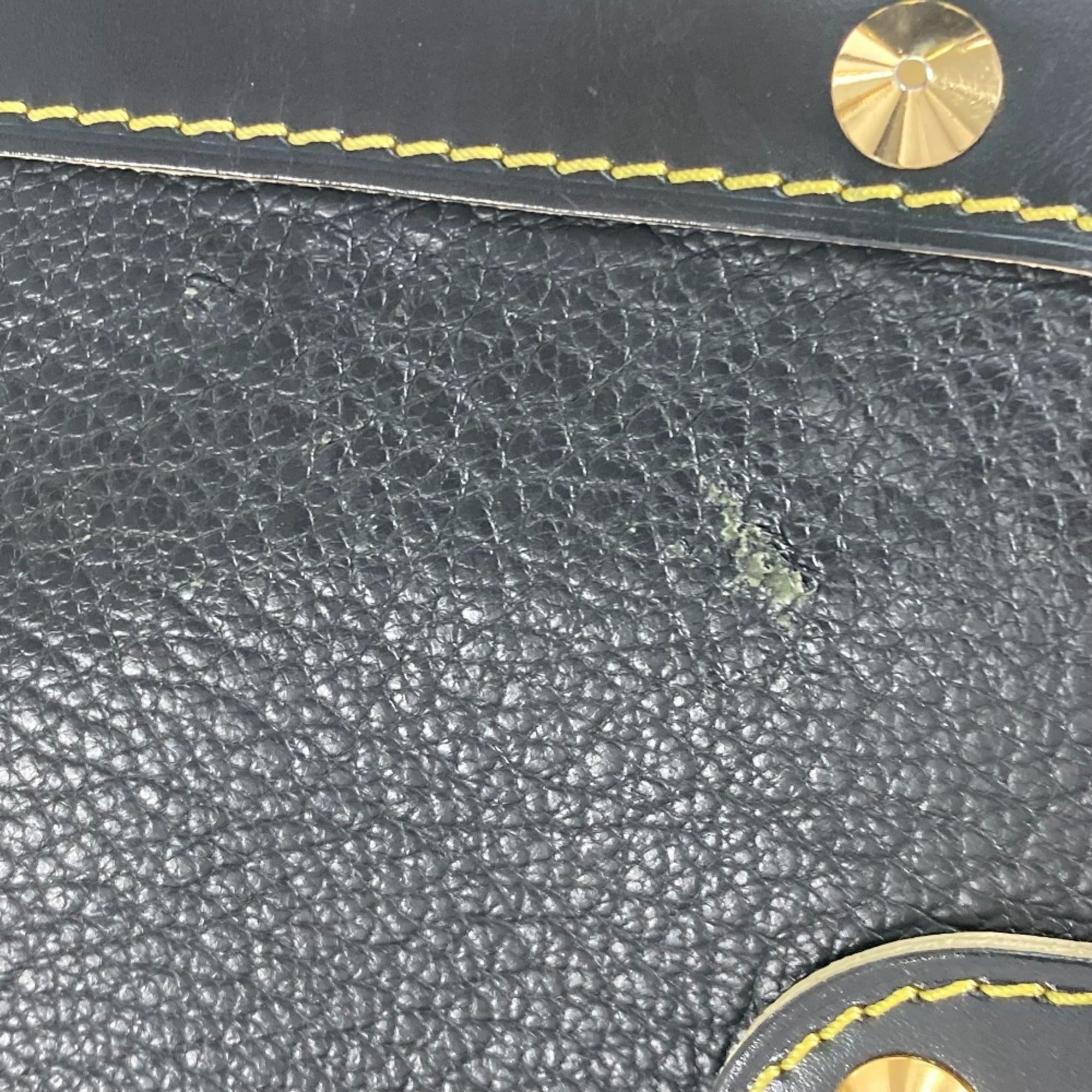 Louis Vuitton Black Noir Suhali Leather Handbag Shoulder Bag