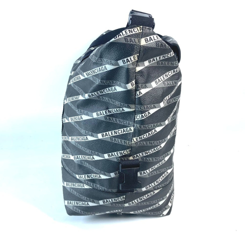 Balenciaga Black Gray Leather Pvc Boston Bag Shoulder