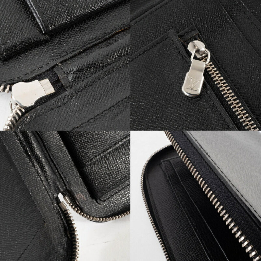 Louis Vuitton Black Taiga Leather Leather Long Bill Wallet