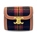 Celine Red Color Fabric Leather Wallet (Bi-Fold)