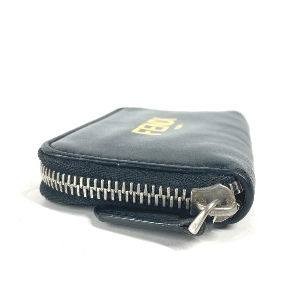 Fendi Black Yellow Leather Coin Purse/Coin Case
