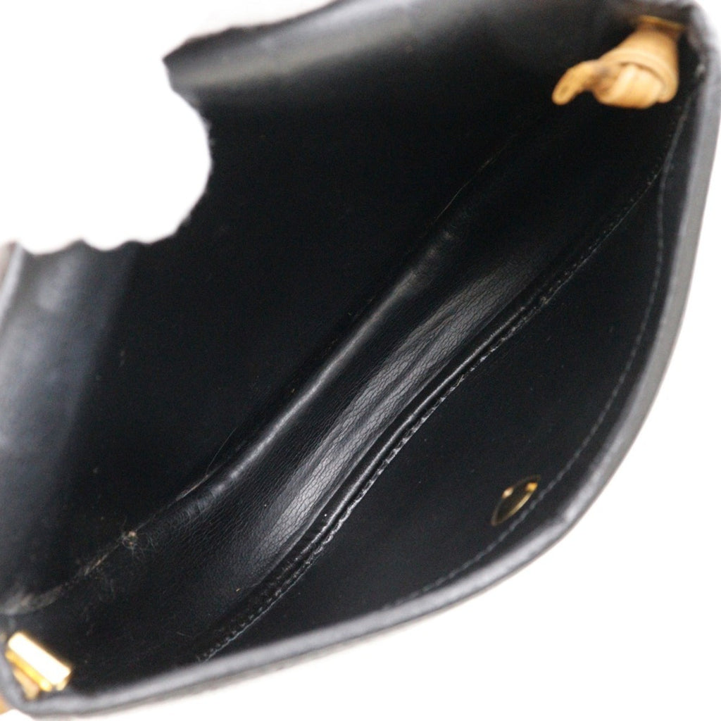 Christian Dior Black Leather Pochette Shoulder Bag (Pre-Owned)