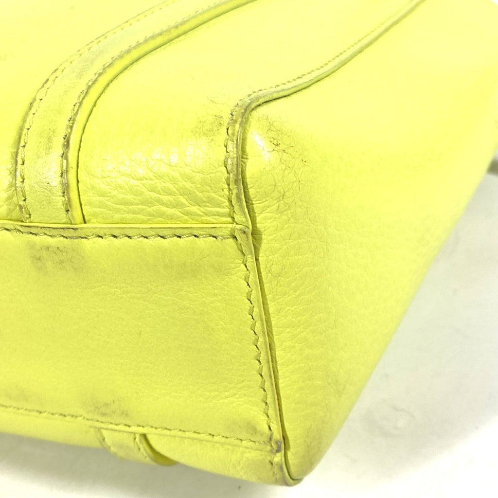 Balenciaga Black Yellow Leather Shoulder Bag Tote