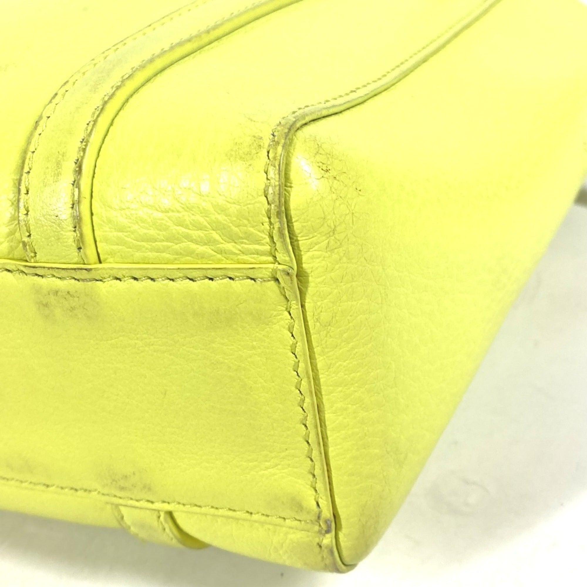 Balenciaga Black Yellow Leather Shoulder Bag Tote