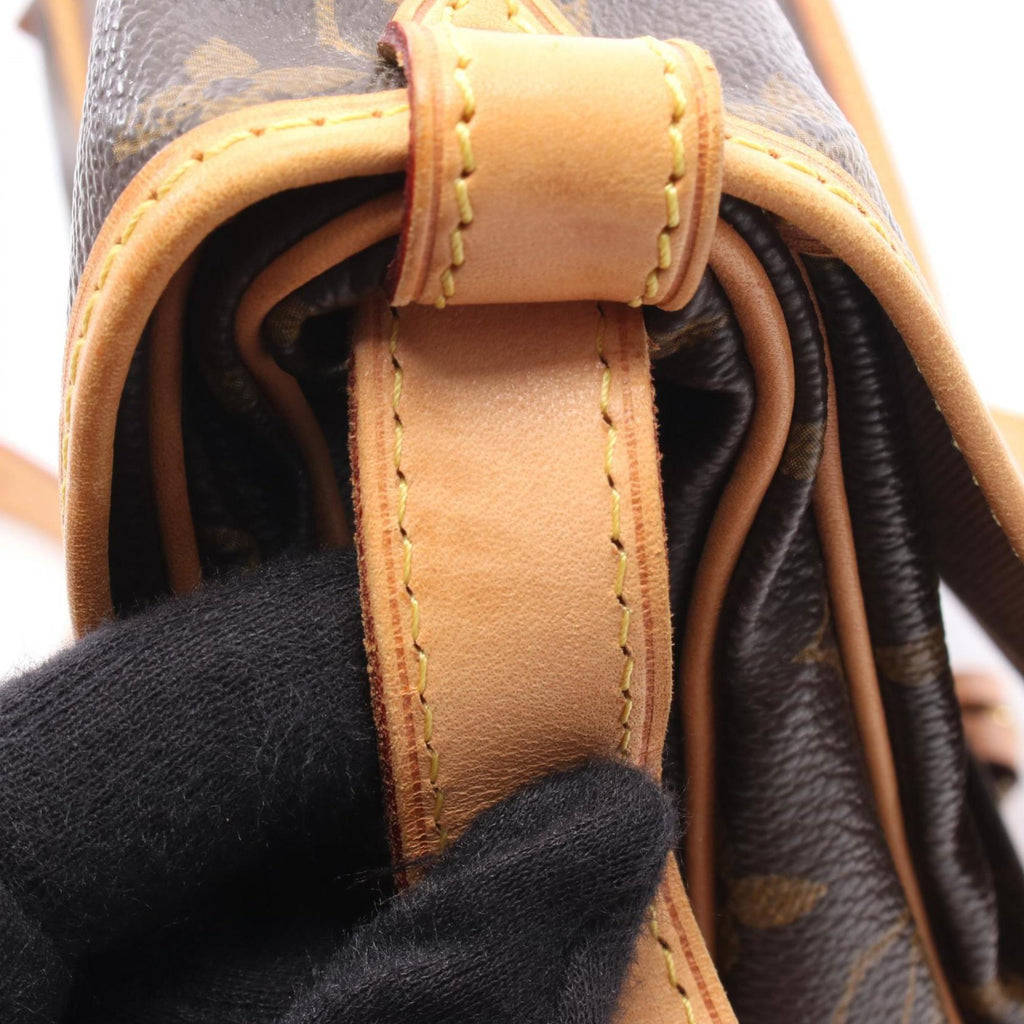 Louis Vuitton Brown Coated Canvas Leather Shoulder Bag