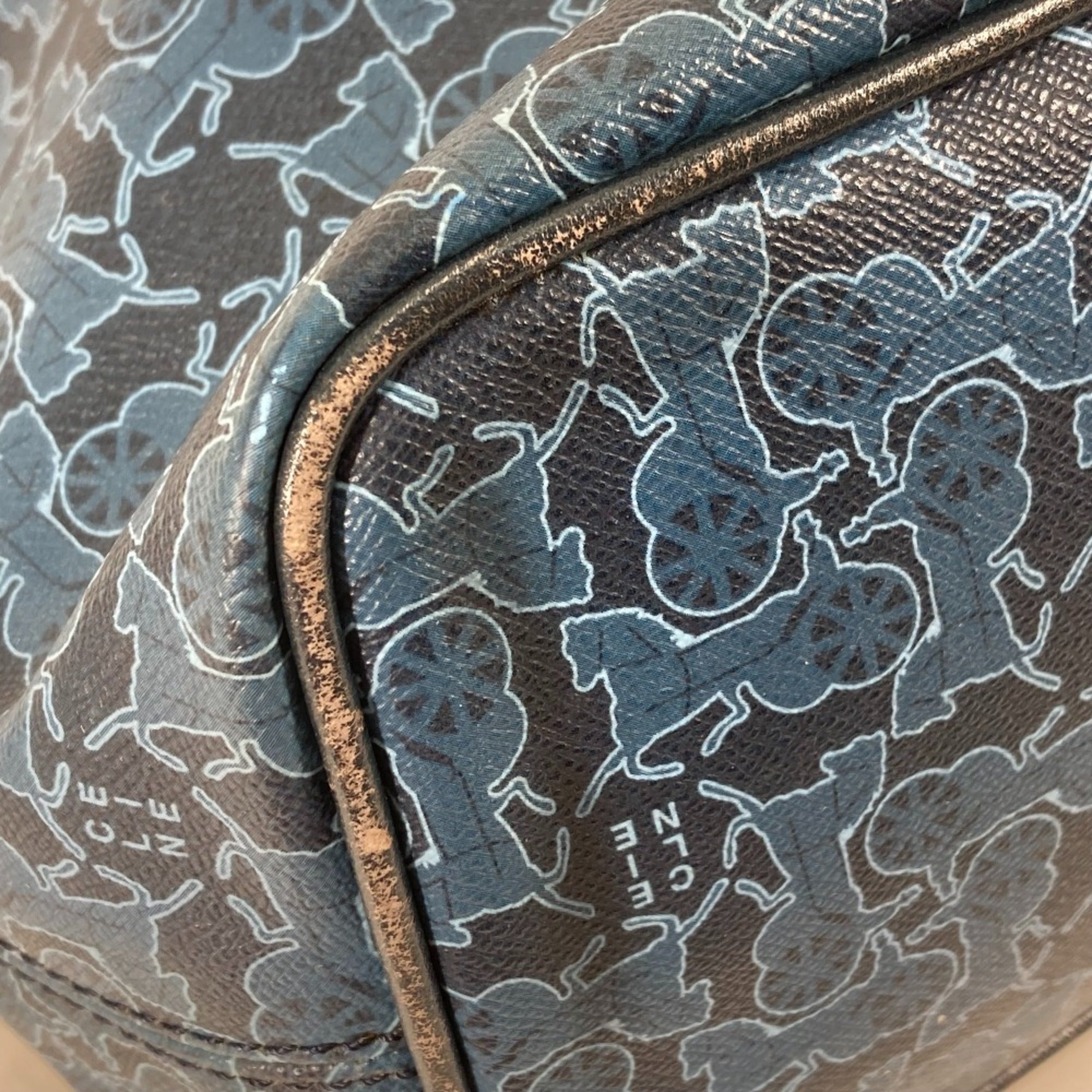 Celine Blue Leather Shoulder Bag