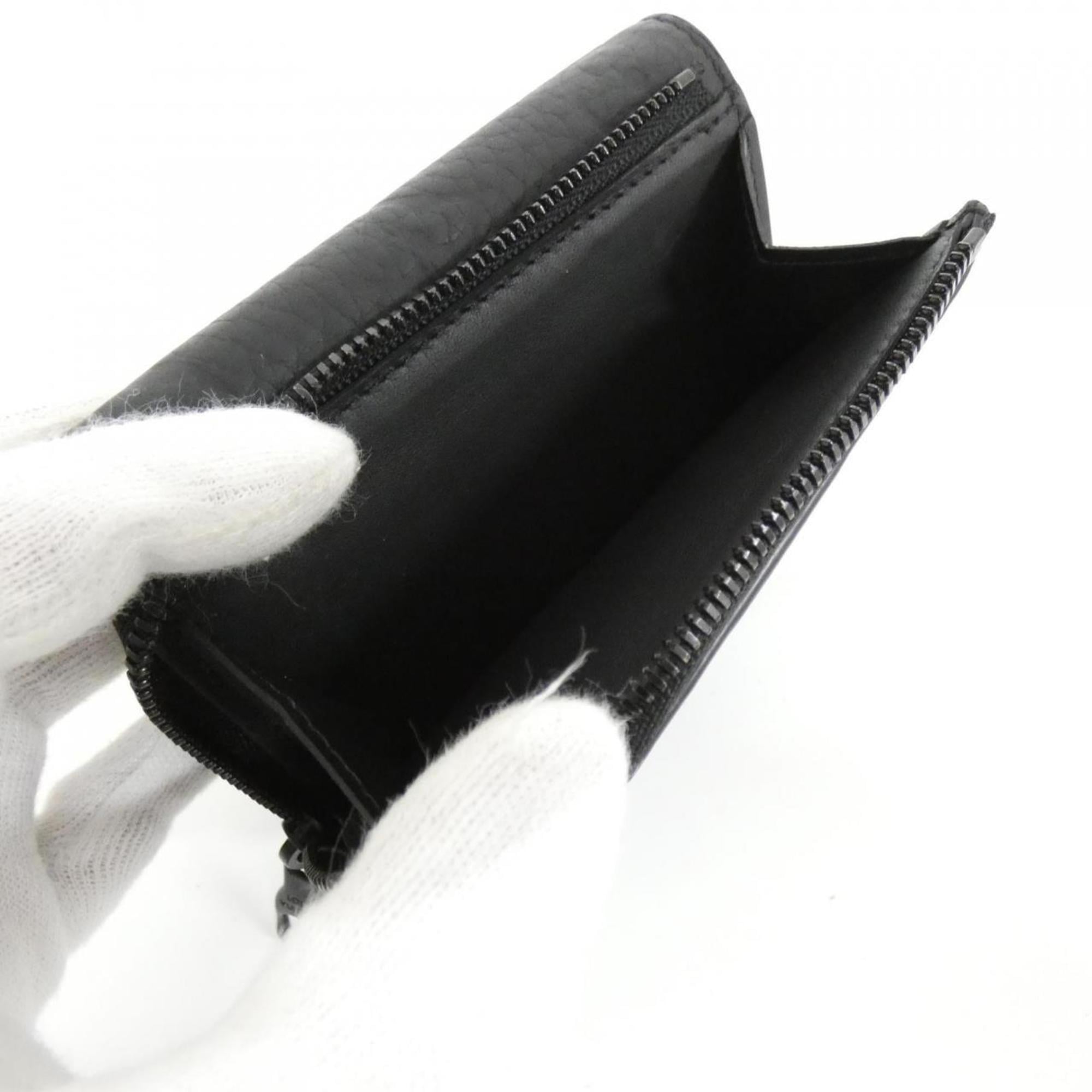 Louis Vuitton Black Leather Wallet (Tri-Fold)