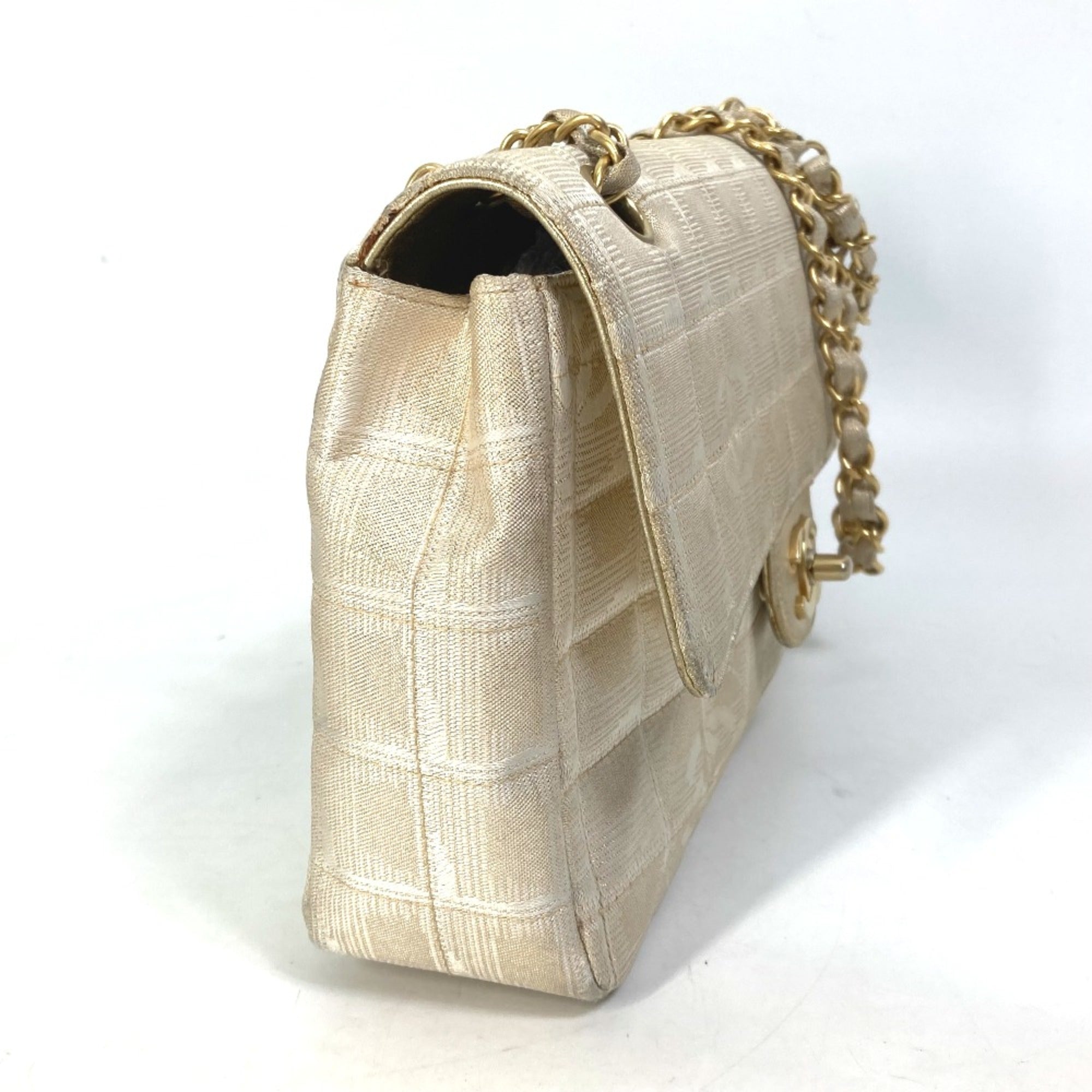 Chanel Beige Cloth Shoulder Bag