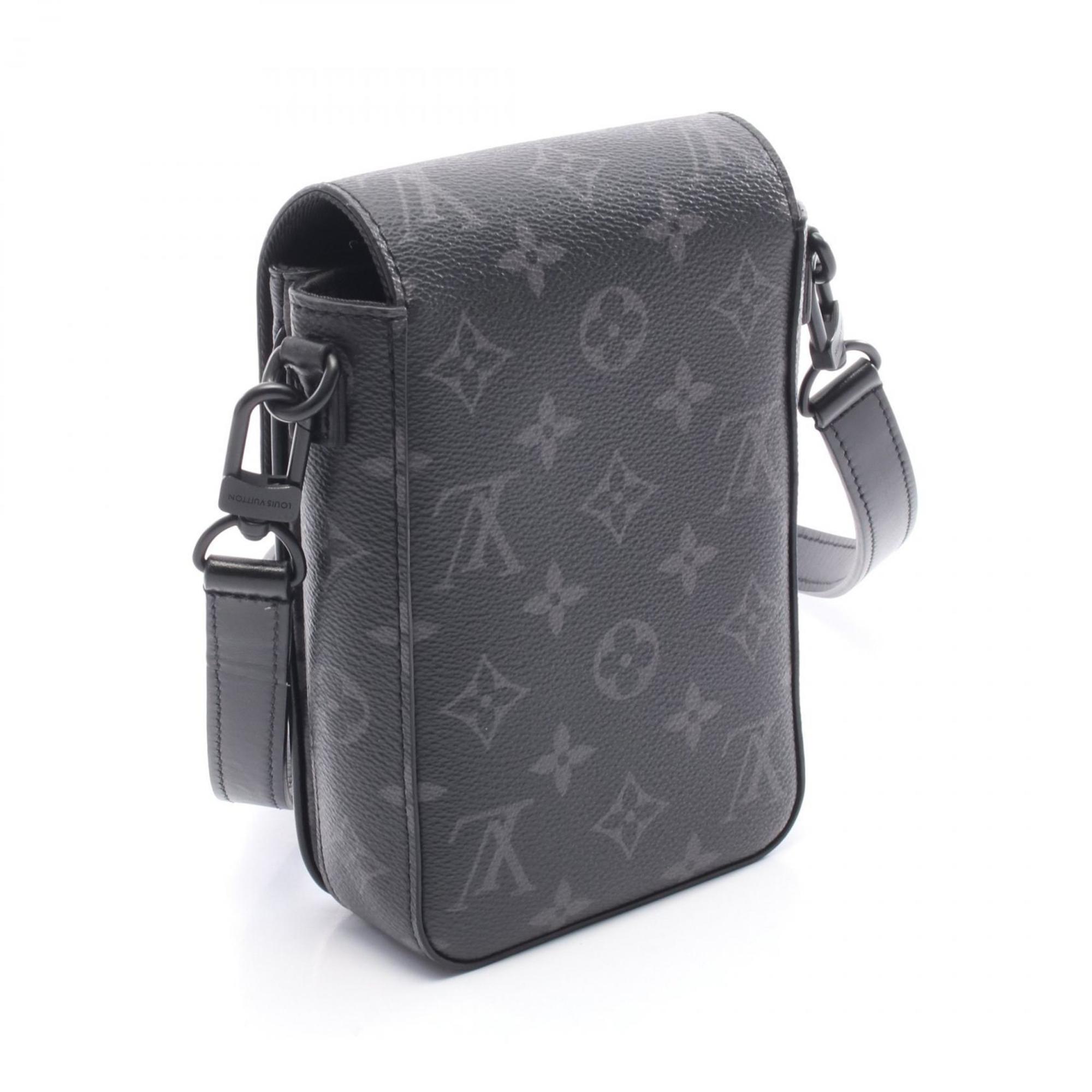 Louis Vuitton Black Coated Canvas Leather Shoulder Bag