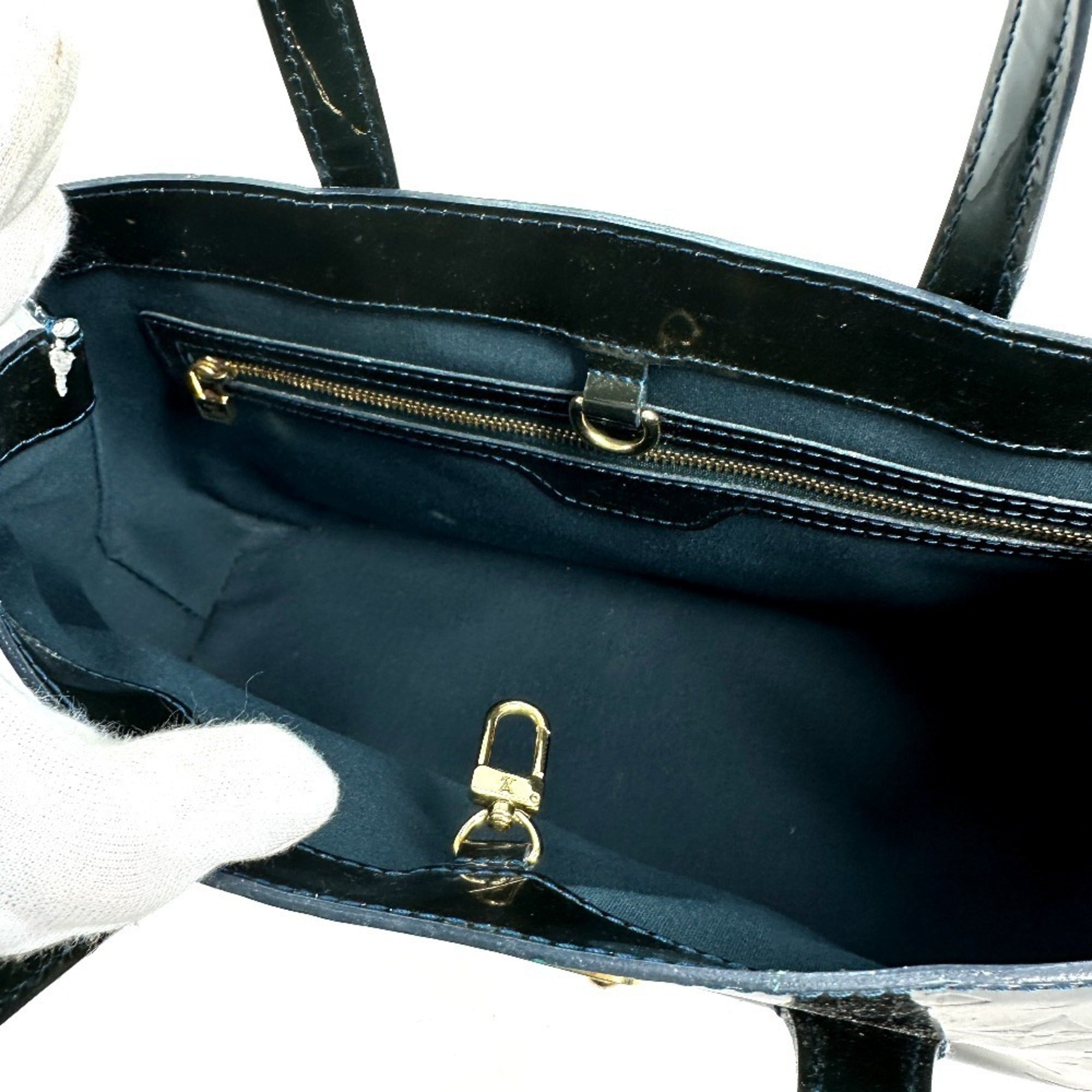 Louis Vuitton Monogram Vernis Blue Nuit Green Monogram Vernis Handbag Tote Bag