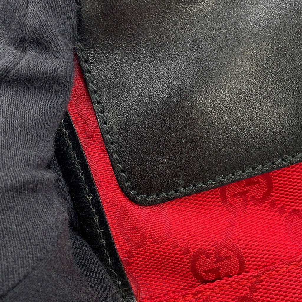 Gucci Black Red Color Gg Canvas Leather Handbag Shoulder Bag (Pre-Owned)