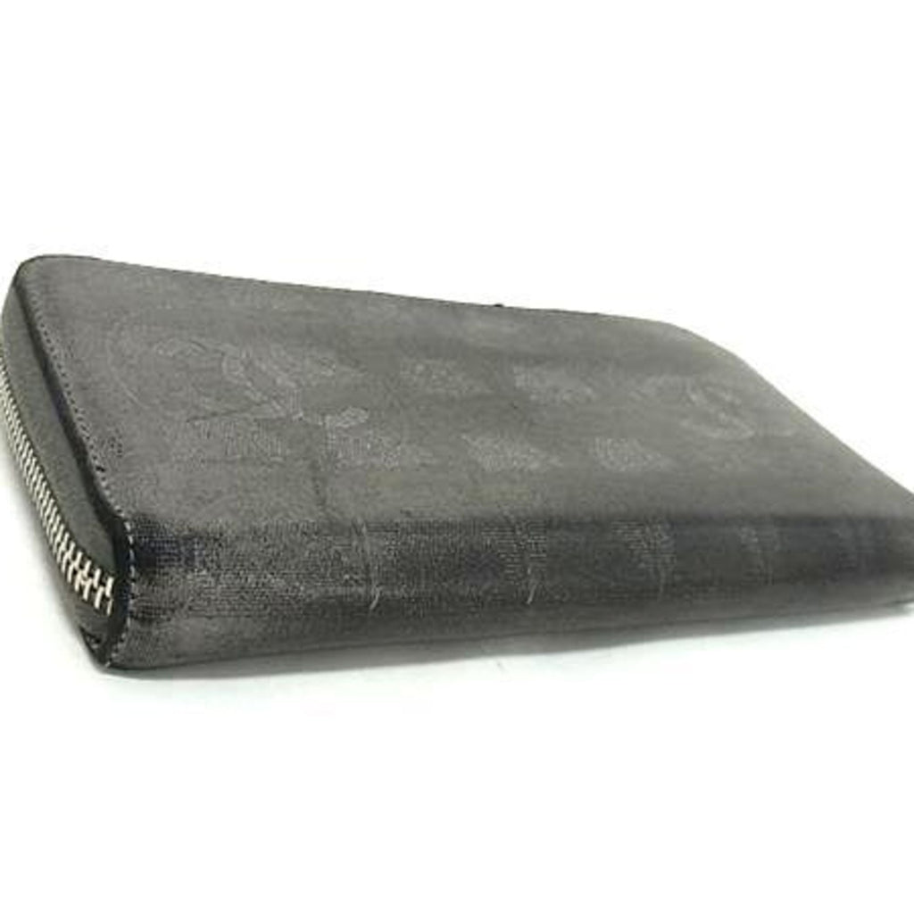Chanel Gray Leather Long Wallet (Bi-Fold)