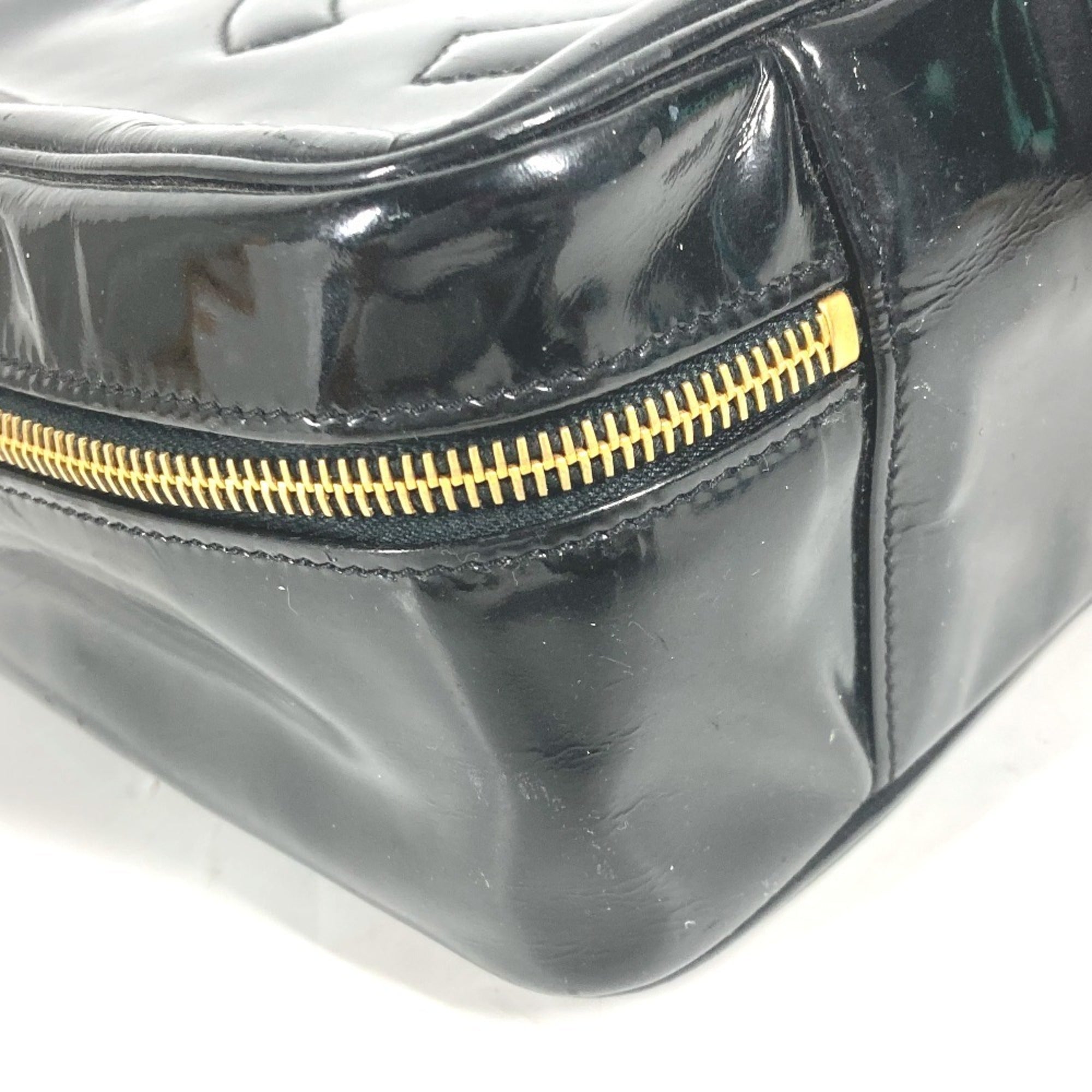 Chanel Black Leather Handbag Vanity Bag