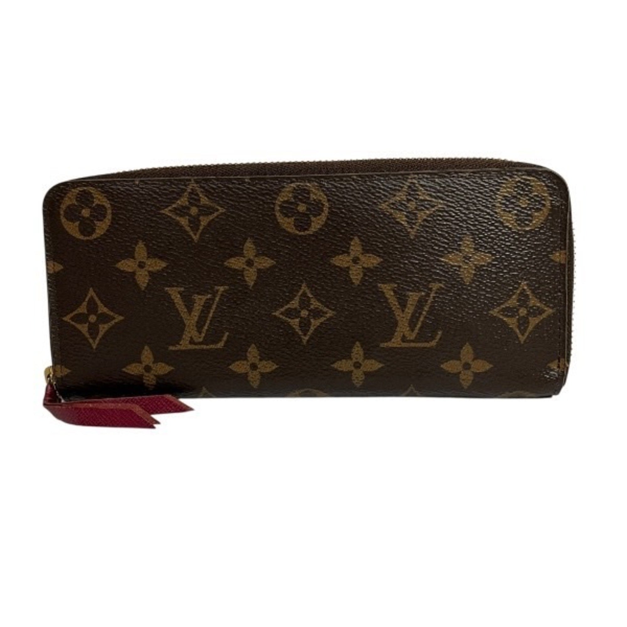 Louis Vuitton Brown Fuchsia Pink Monogram Long Wallet
