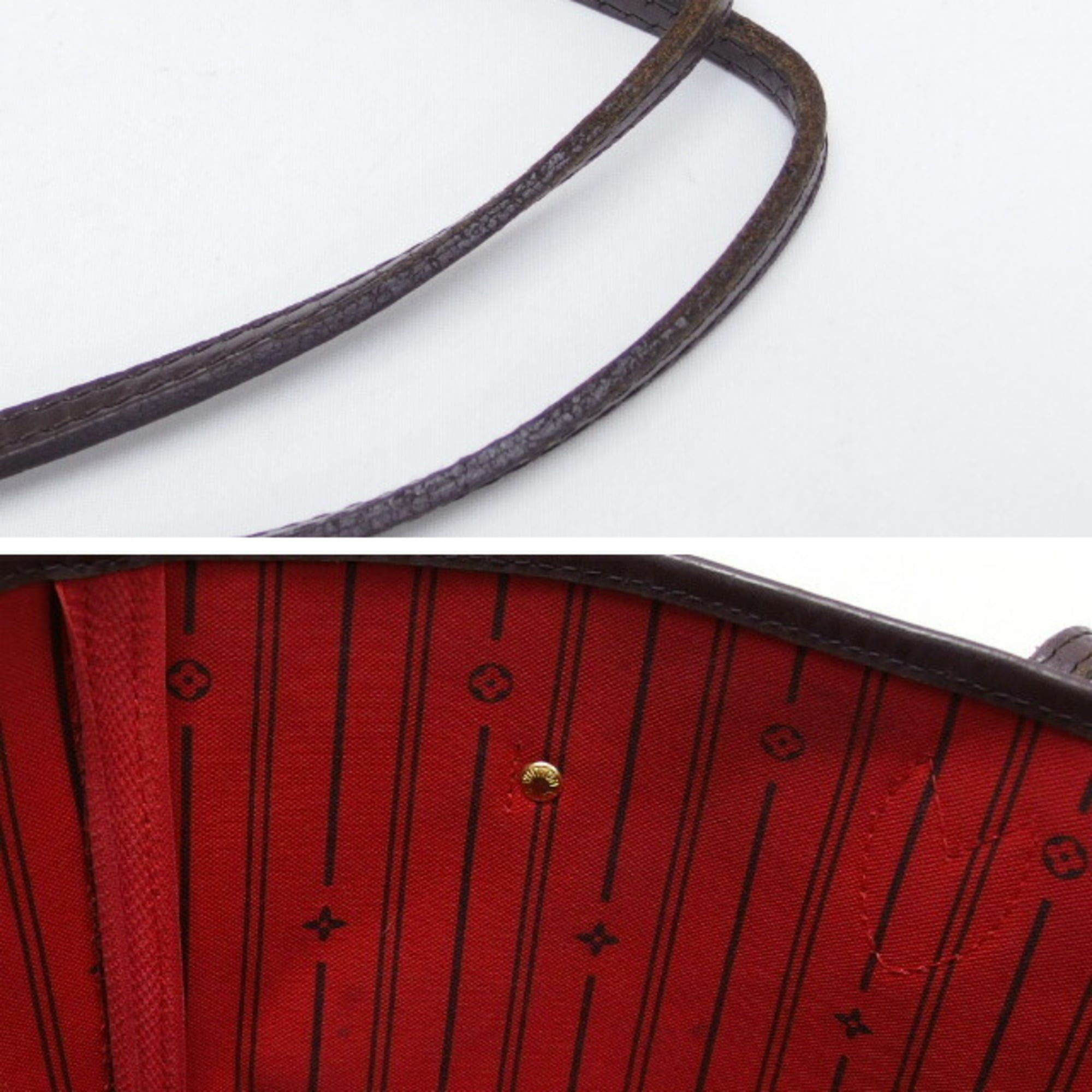 Louis Vuitton Dark Brown Damier Canvas Leather Handbag Shoulder Bag Tote Bag