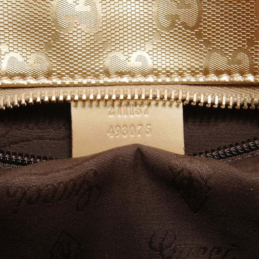 Gucci Gg Imprimé Gold Pvc Tote Bag (Pre-Owned)