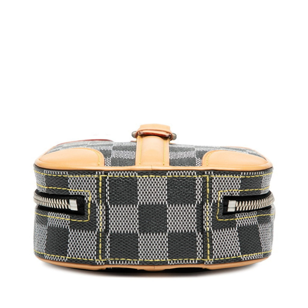 Louis Vuitton Brown Gray Pvc Leather Handbag Shoulder Bag