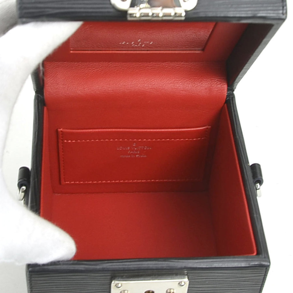 Louis Vuitton Noir Epi Leather Shoulder Bag Vanity Bag