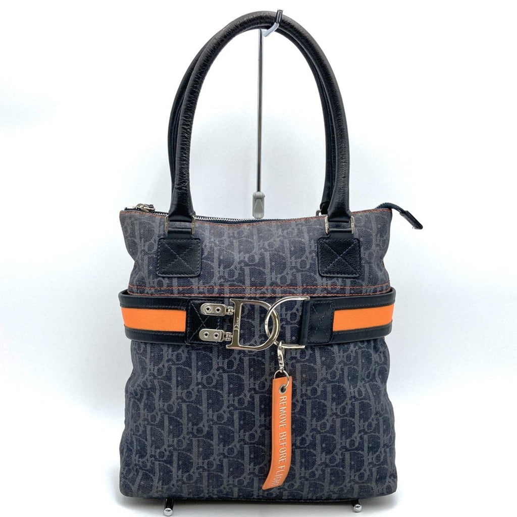 Christian Dior Navy Denim Leather Tote Bag (Pre-Owned)