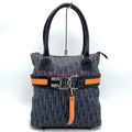 Christian Dior Navy Denim Leather Tote Bag (Pre-Owned)