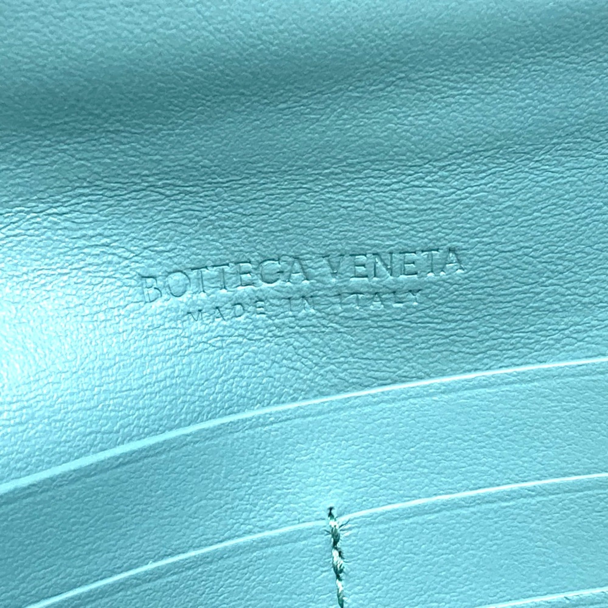 Bottega Veneta Blue Leather Long Wallet (Bi-Fold)