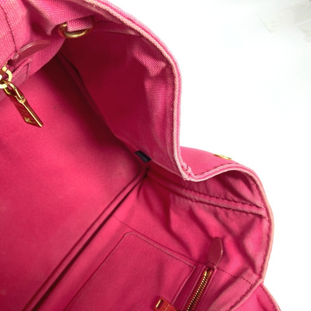 Prada Pink Canvas Handbag Tote Bag