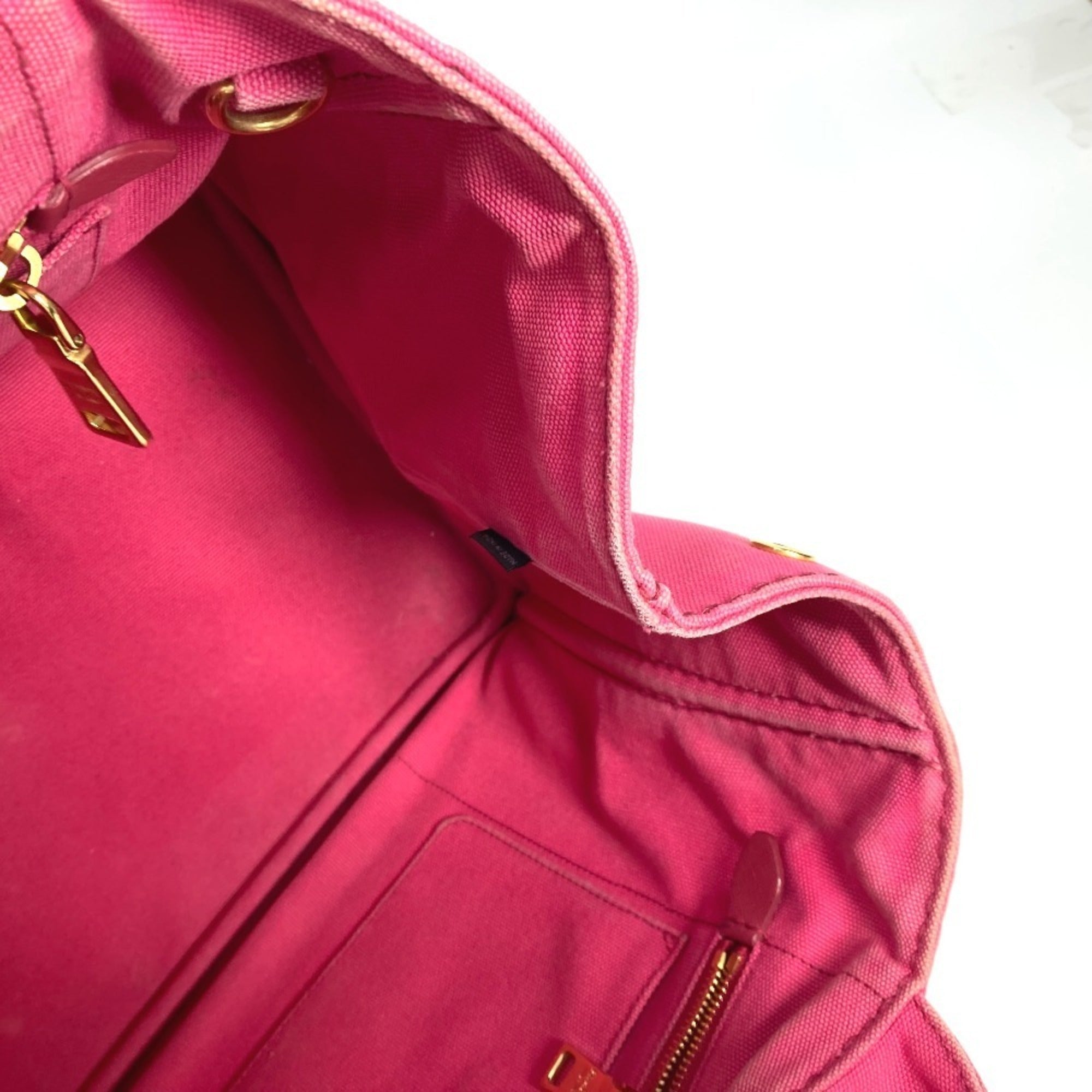 Prada Pink Canvas Handbag Tote Bag