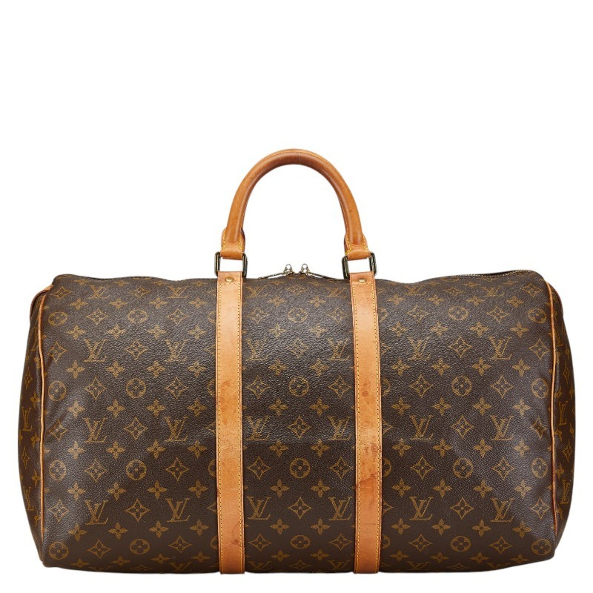 Louis Vuitton Brown Pvc Leather Boston Bag