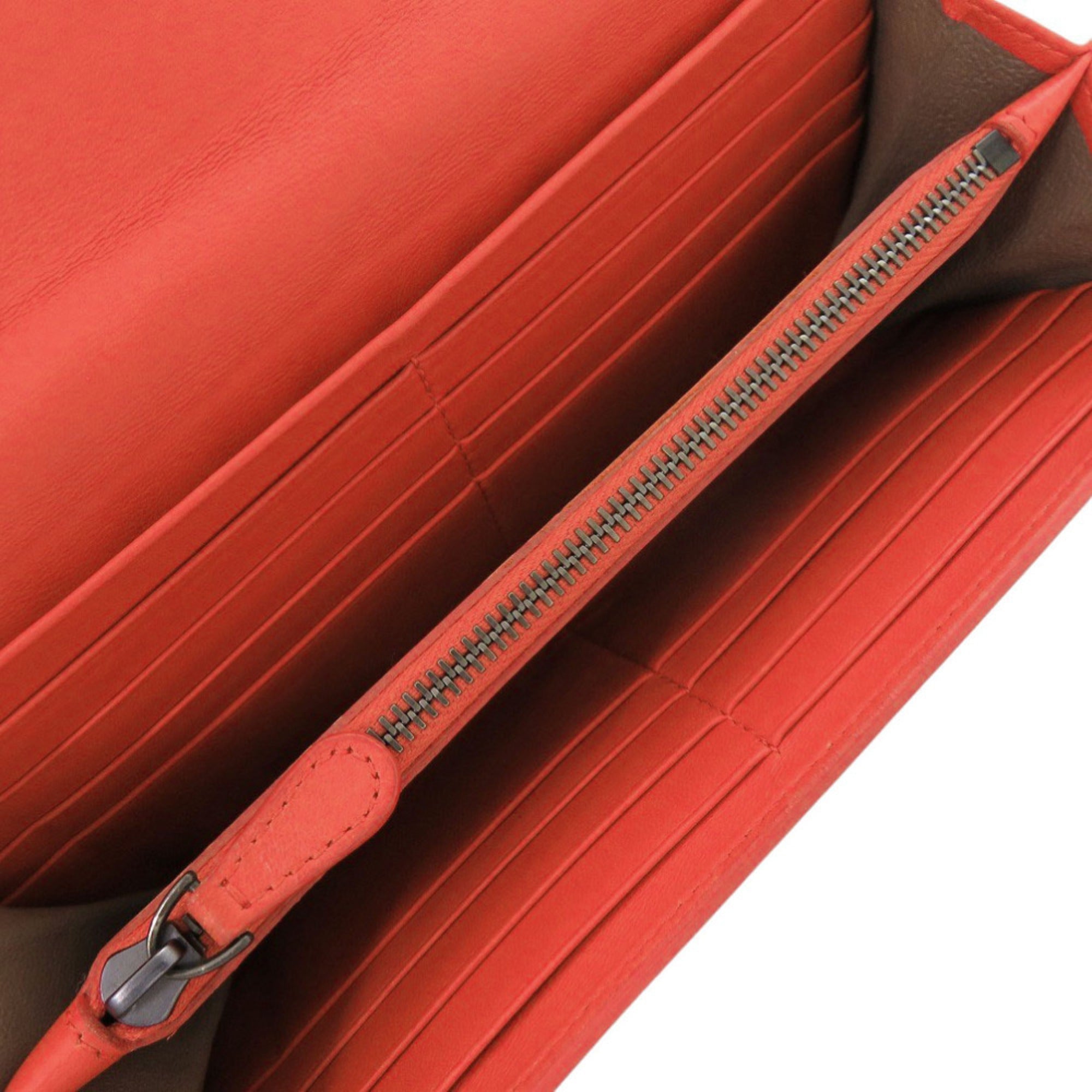 Bottega Veneta Red Color Intrecciato Long Wallet