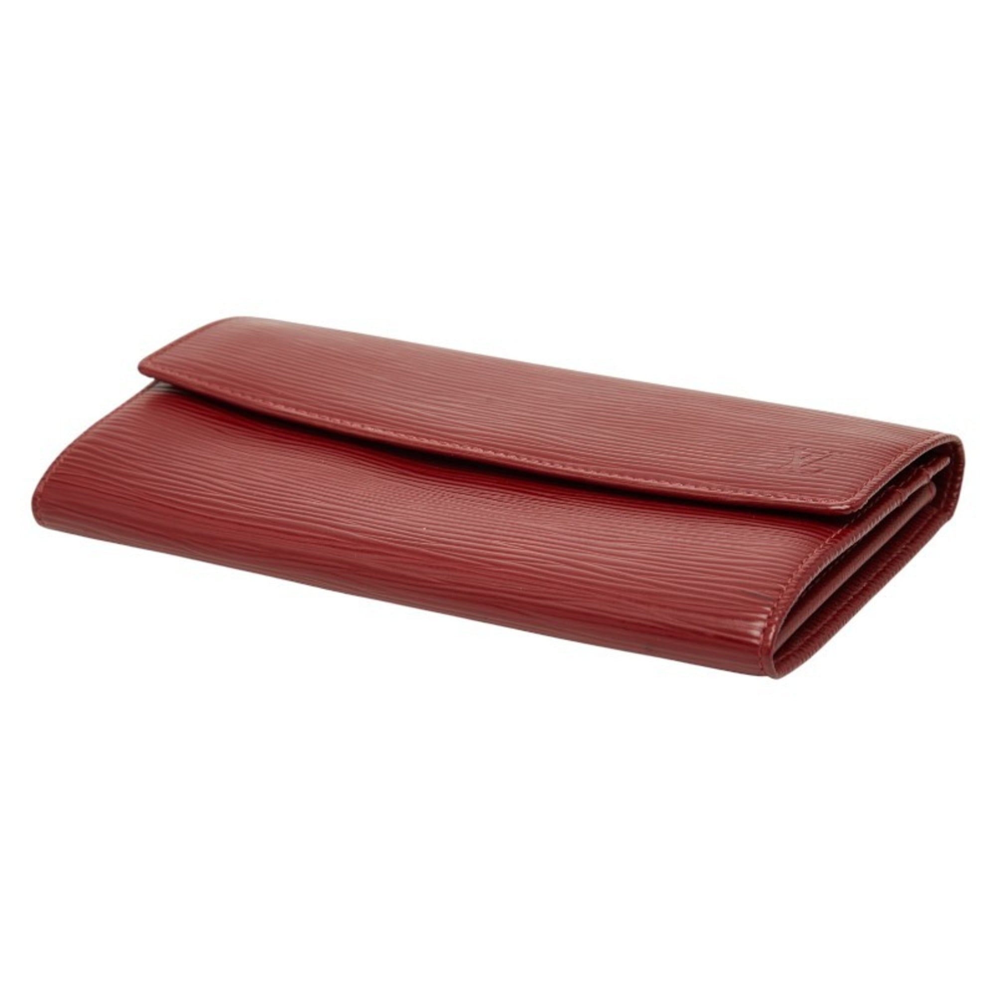 Louis Vuitton Red Color Cuir Ombre Leather Wallet