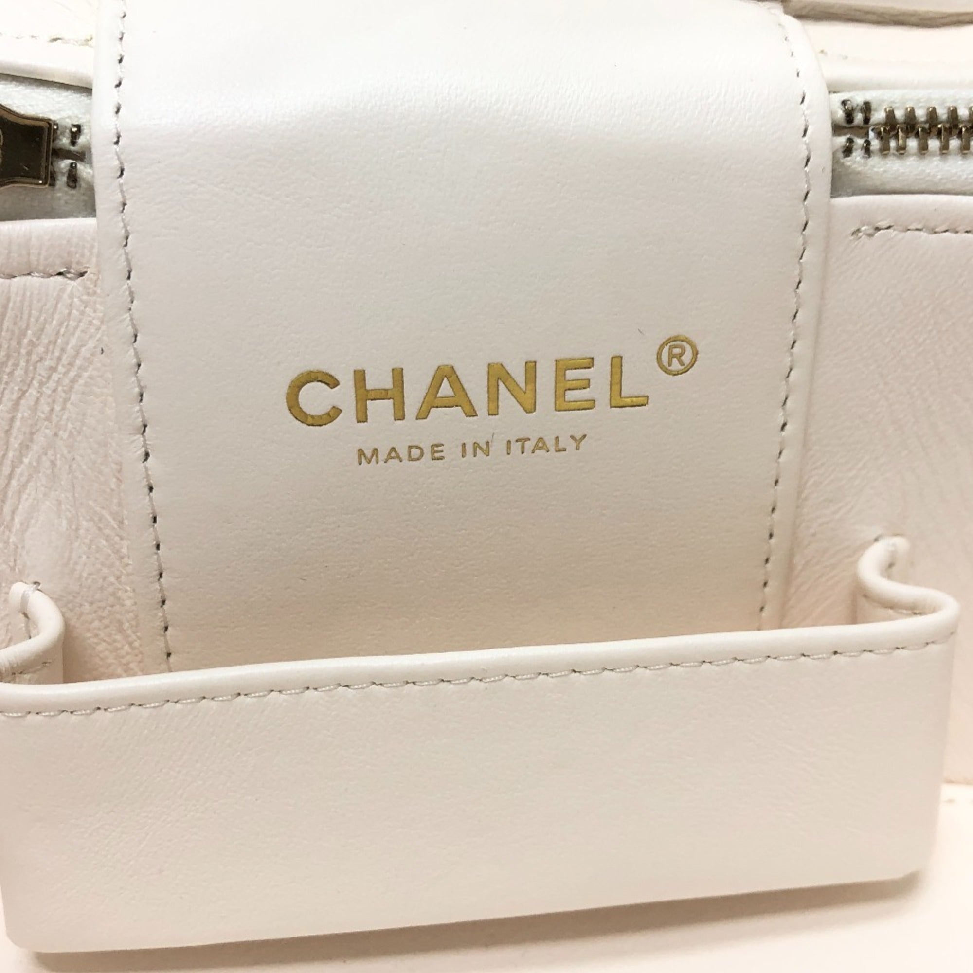 Chanel Caviar Skin White Caviar Leather Handbag Shoulder Bag Vanity Bag