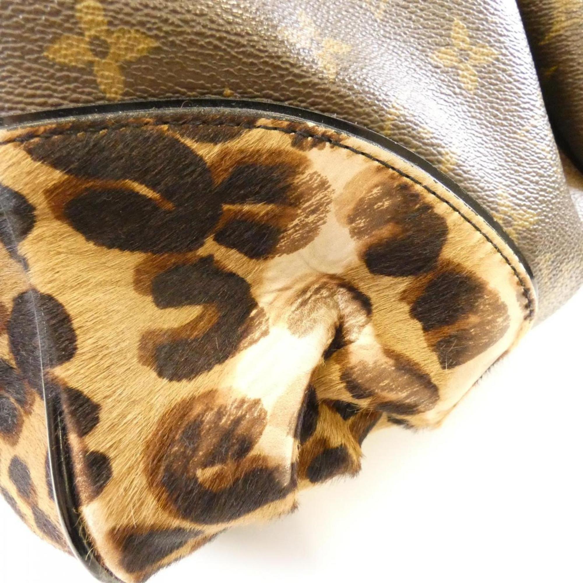 Louis Vuitton Marron Coated Canvas Leather Handbag