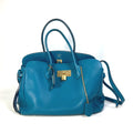Louis Vuitton Blue Leather Handbag Shoulder Bag Tote Bag